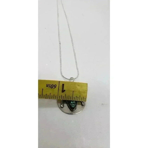 TAXCO MEXICO Carved Abalone Warrior Aztec Face SIGNED Sterling Silver Pendant - Picture 10 of 10